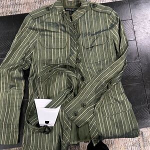Lafayette 148 New York Green Striped Blazer